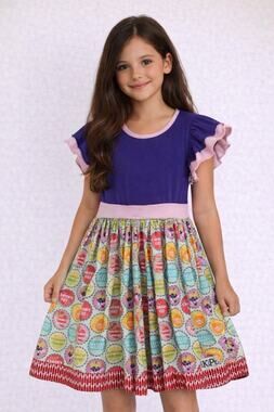 KPea Originals Soda Dress Sz 8 Girls Purple Pink Boutique Quality Made In USA